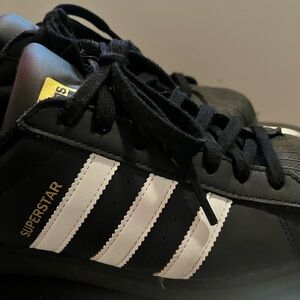 Adidas Superstar Black White Gold Men's Sneakers